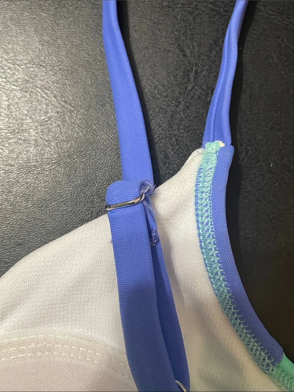 Girls' Colorblock Blue & Mint Swim Top  Sz.16 young girls NWT adjustable straps